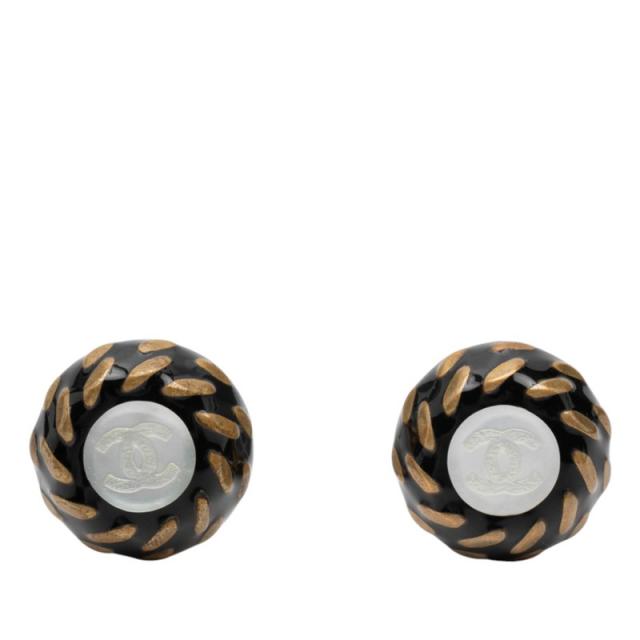 シャネル ココマーク イヤリング ゴールド ブラック メッキ レディース CHANEL 【中古】