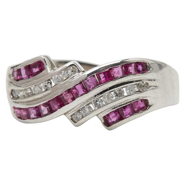 Pt900 プラチナ ルビー0.60ct ダイヤ0.14ct リング 指輪 レディース 12.5号 中古_1