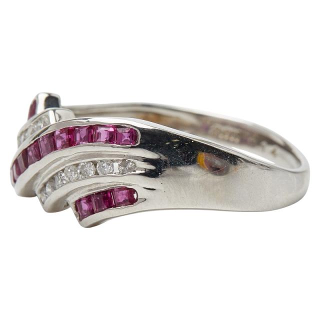 Pt900 プラチナ ルビー0.60ct ダイヤ0.14ct リング 指輪 レディース 12.5号 中古_2