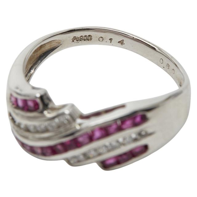 Pt900 プラチナ ルビー0.60ct ダイヤ0.14ct リング 指輪 レディース 12.5号 中古_5