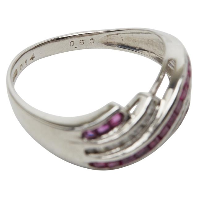 Pt900 プラチナ ルビー0.60ct ダイヤ0.14ct リング 指輪 レディース 12.5号 中古_6