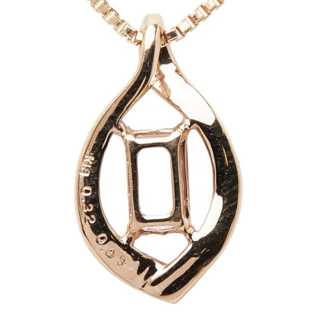 K18PG ピンクゴールド インペリアルトパーズ0.32ct ダイヤ0.03ct ネックレス レディース 中古_3