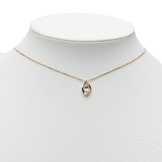 K18PG ピンクゴールド インペリアルトパーズ0.32ct ダイヤ0.03ct ネックレス レディース 中古_6