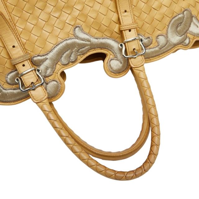 ボッテガヴェネタ イントレチャート ハンドバッグ トートバッグ イエロー レザー レディース BOTTEGAVENETA 【中古】_8