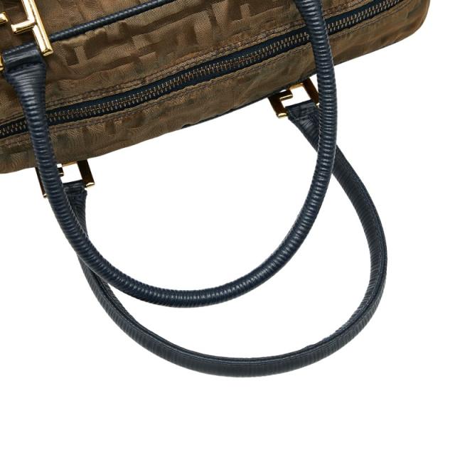 フェンディ ズッカ ハンドバッグ ショルダーバッグ 2WAY カーキグリーン ネイビー ナイロン レザー レディース FENDI 【中古】_7