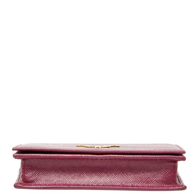 プラダ コインケース パスケース パープル サフィアーノレザー レディース PRADA 【中古】_2
