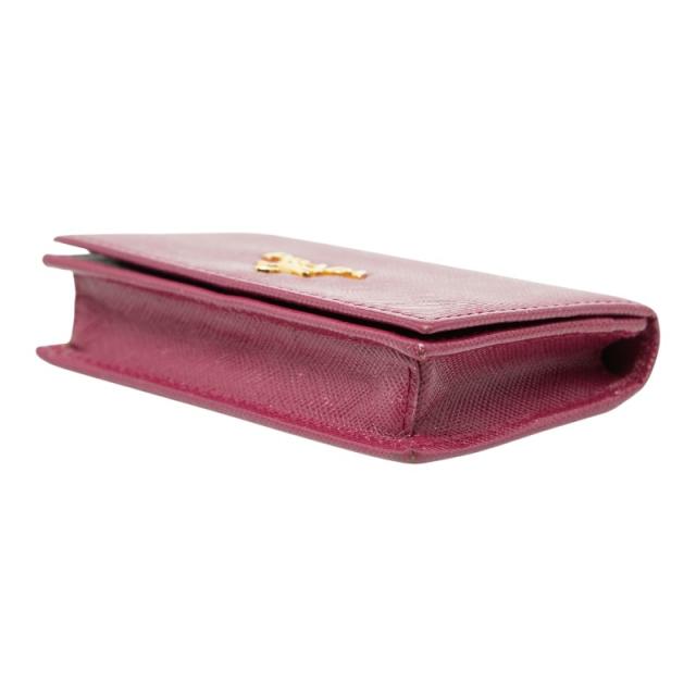 プラダ コインケース パスケース パープル サフィアーノレザー レディース PRADA 【中古】_3