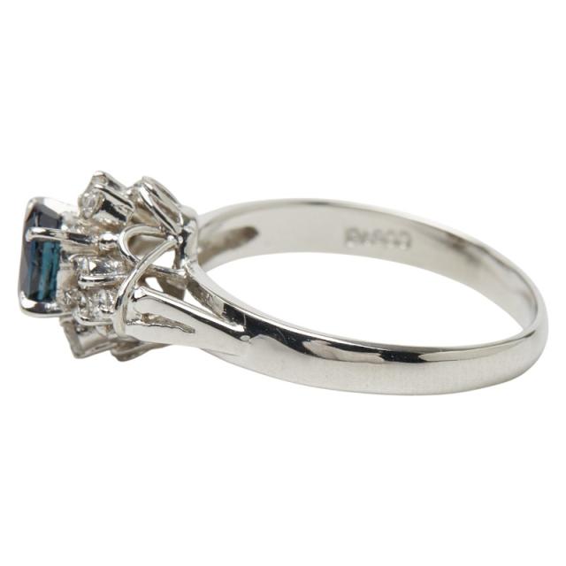Pt900 プラチナ サファイア0.54ct ダイヤ0.17ct リング 指輪 レディース 9.5号 中古_2