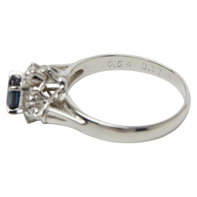 Pt900 プラチナ サファイア0.54ct ダイヤ0.17ct リング 指輪 レディース 9.5号 中古_5