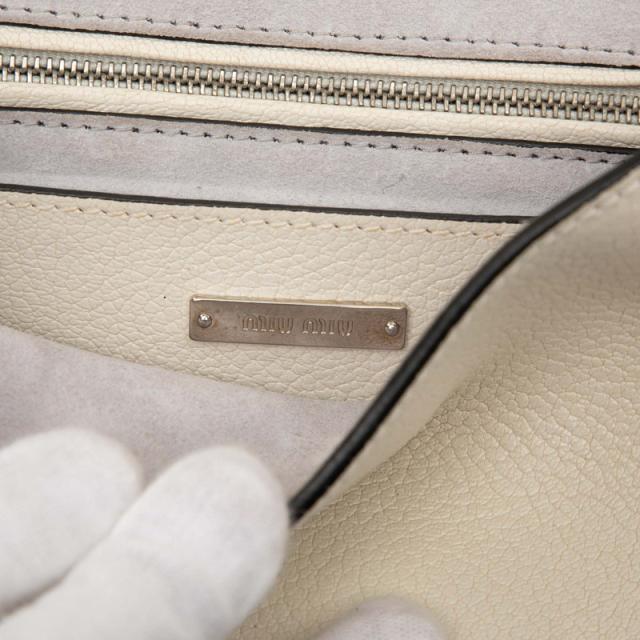 ミュウミュウ ビジュー マドラス ショルダーバッグ ホワイト レザー レディース MIUMIU 【中古】_6