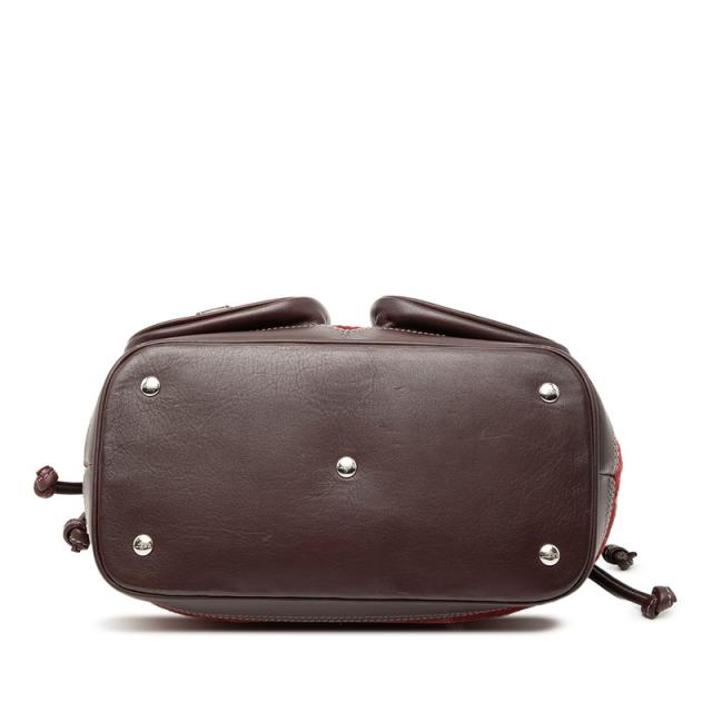 ロエベ アナグラム ハンドバッグ ワインレッド ボルドー レザー スウェード レディース LOEWE 【中古】_2