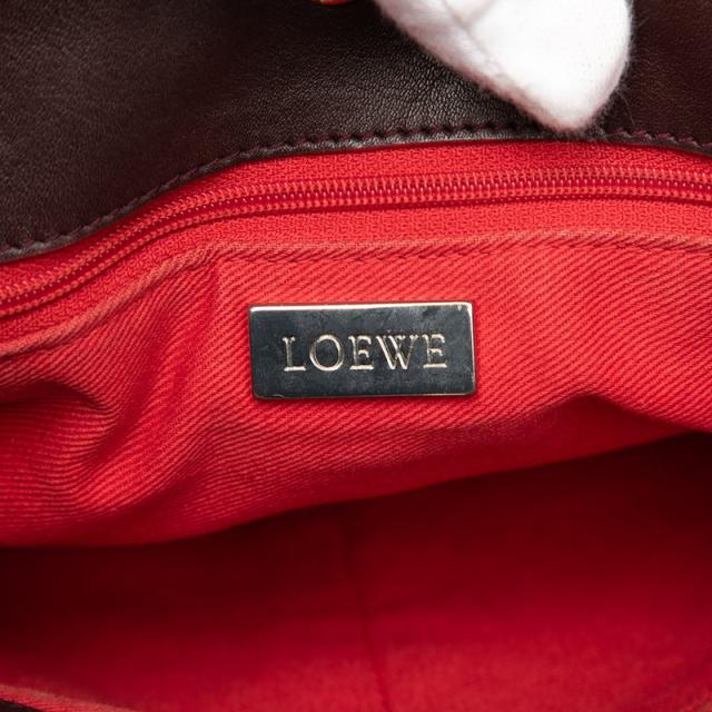 ロエベ アナグラム ハンドバッグ ワインレッド ボルドー レザー スウェード レディース LOEWE 【中古】_4