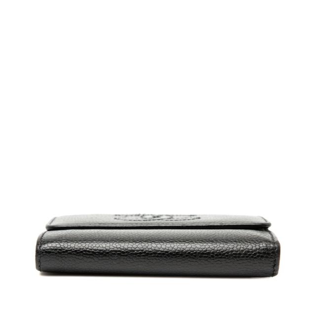 シャネル ココマーク 三つ折り財布 ブラック キャビアスキン レディース CHANEL 【中古】_2