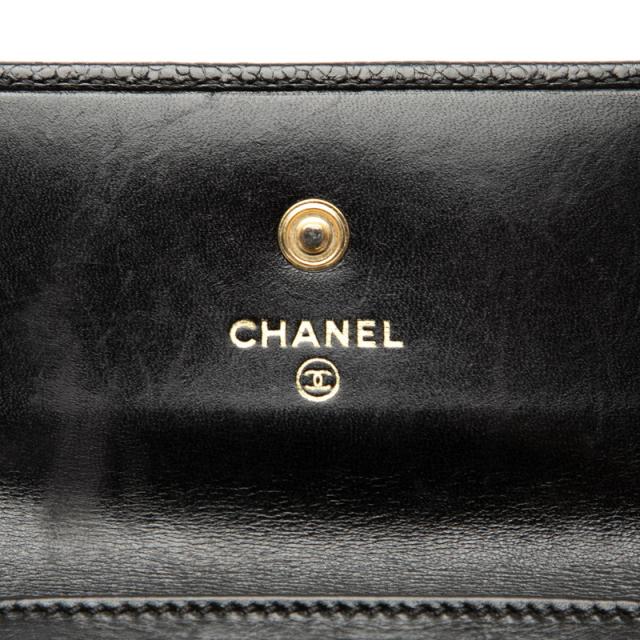 シャネル ココマーク 三つ折り財布 ブラック キャビアスキン レディース CHANEL 【中古】_5