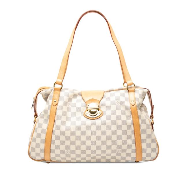 ルイ ヴィトン ダミエ アズール ストレーザGM ハンドバッグ トートバッグ N42221 ホワイト PVC レザー レディース LOUIS VUITTON【中古】