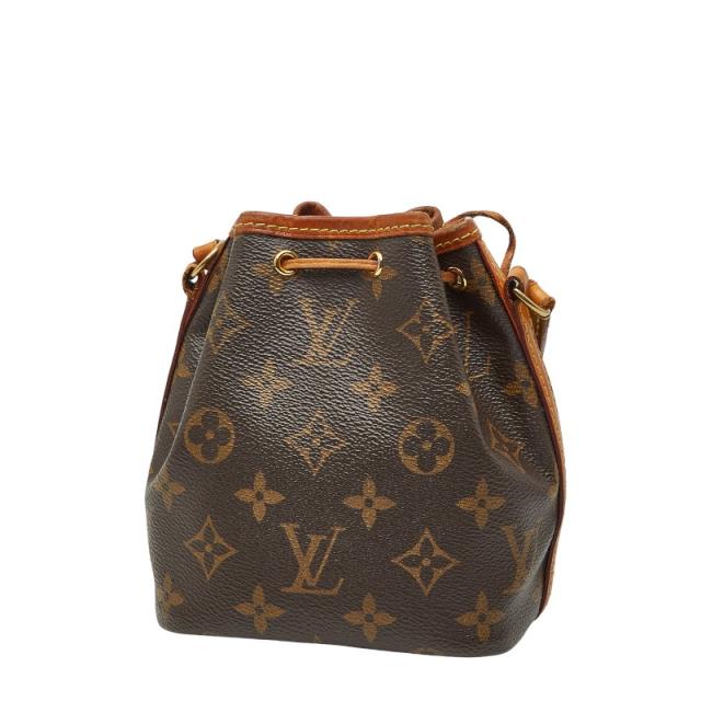 ルイ ヴィトン モノグラム ナノ ノエ 斜め掛け ミニ ショルダーバッグ 巾着 M41346 ブラウン PVC レザー LOUIS VUITTON 【中古】_1