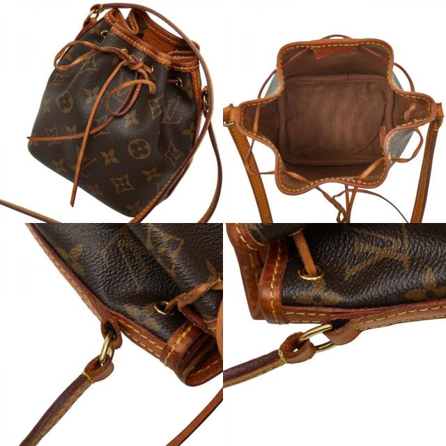 ルイ ヴィトン モノグラム ナノ ノエ 斜め掛け ミニ ショルダーバッグ 巾着 M41346 ブラウン PVC レザー LOUIS VUITTON 【中古】_8