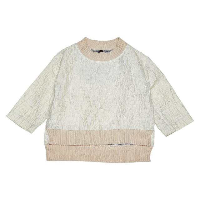 ルイ ヴィトン モックネック トップス サイズ34 ホワイト ベージュ コットン アセテート ナイロン レディース LOUIS VUITTON 【中古】