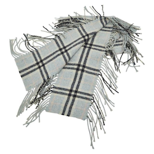 バーバリー チェック マフラー ライトブルー マルチカラー ウール アンゴラ カシミヤ レディース BURBERRY 【中古】