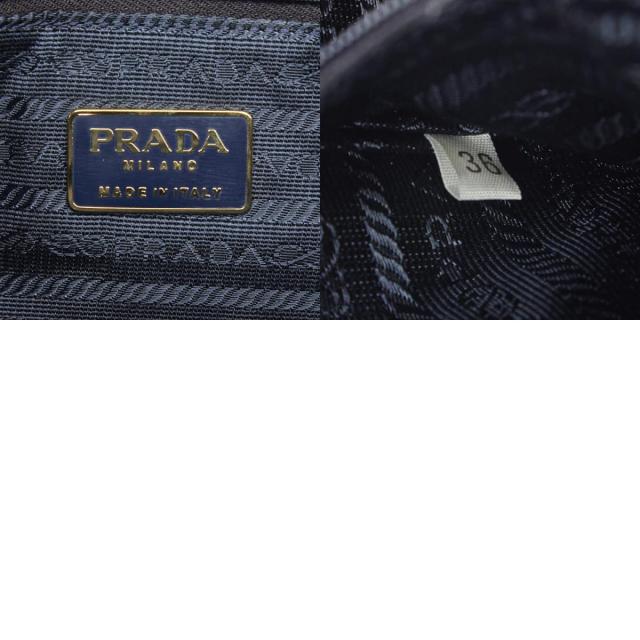 プラダ 三角ロゴプレート チェーン ハンドバッグ ネイビー テスートナイロン レディース PRADA 【中古】_9