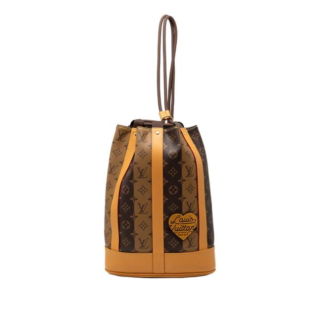 ルイ ヴィトン モノグラム ストライプ ランドネ メッセンジャー リュック・デイパック M45968 ブラウン ベージュ LOUIS VUITTON 【中古】