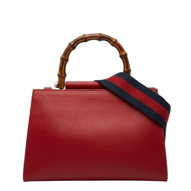 グッチ バンブー ニムフェア ハンドバッグ ショルダーバッグ 2WAY 459076 マルチ ハラコ レザー レディース GUCCI 【中古】
