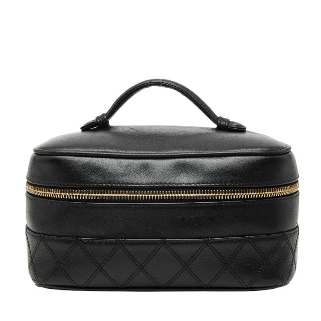 シャネル ビコローレ バニティバッグ ハンドバッグ ブラック ラムスキン レディース CHANEL 【中古】