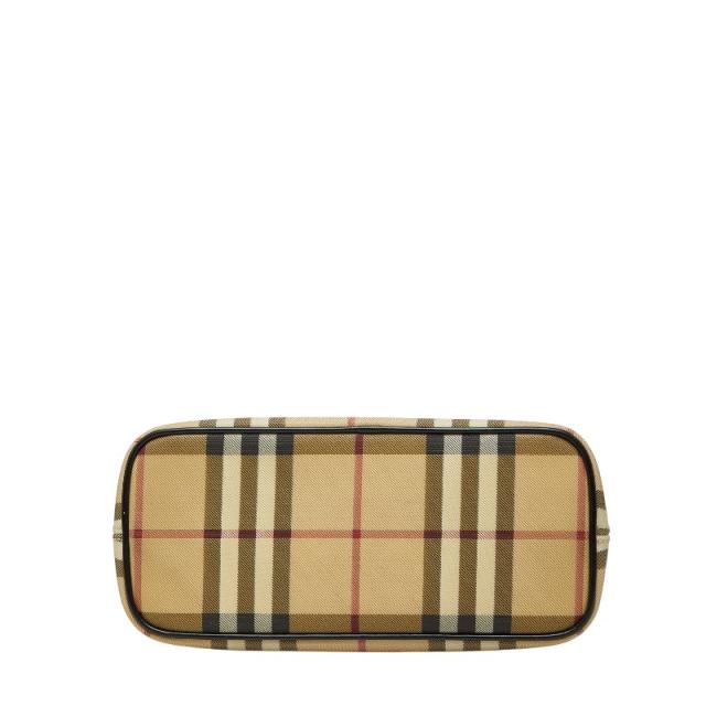 バーバリー ノバチェック ハンドバッグ ベージュ ブラック PVC レザー レディース BURBERRY 【中古】_2