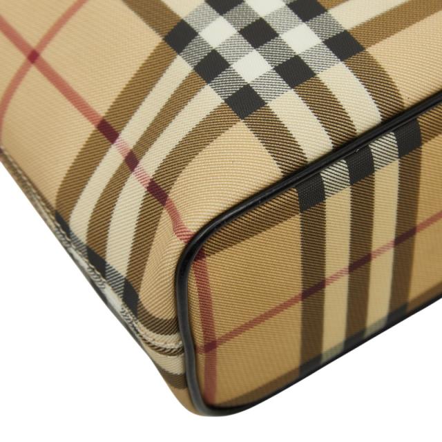 バーバリー ノバチェック ハンドバッグ ベージュ ブラック PVC レザー レディース BURBERRY 【中古】_4