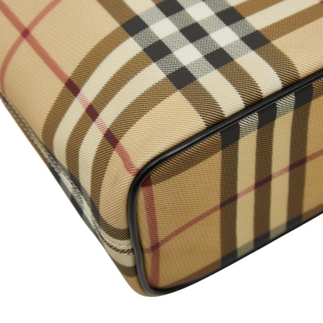 バーバリー ノバチェック ハンドバッグ ベージュ ブラック PVC レザー レディース BURBERRY 【中古】_6