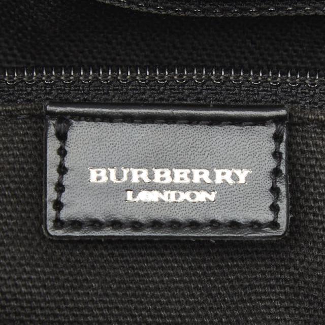 バーバリー ノバチェック ハンドバッグ ベージュ ブラック PVC レザー レディース BURBERRY 【中古】_8