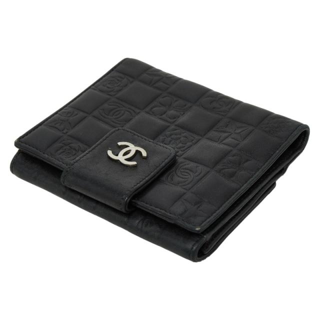 シャネル アイコン 二つ折り財布 A24212 ブラック レザー レディース CHANEL 【中古】_4