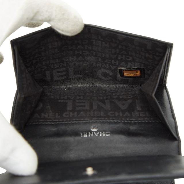 シャネル アイコン 二つ折り財布 A24212 ブラック レザー レディース CHANEL 【中古】_6