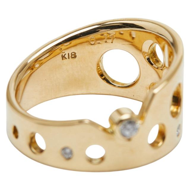 K18YG イエローゴールド ダイヤ0.11ct リング 指輪 レディース 8.5号 中古_5