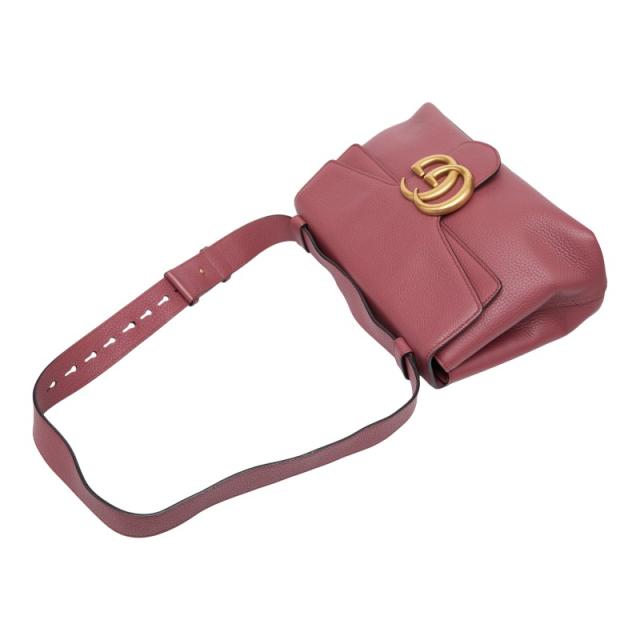 グッチ GGマーモント ショルダーバッグ レザー 401173 ピンク レディース GUCCI  中古 GUCCI - グッチ GGマーモント ショルダーバッグ レザー 401173 ピンク