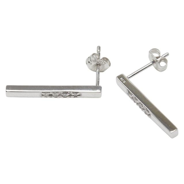 K14WG ホワイトゴールド ダイヤ0.08ct ピアス レディース 中古