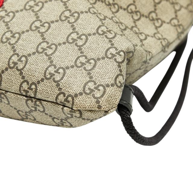 グッチ GGスプリーム アングリーキャット リュック バックパック 473872 ベージュ ブラック PVC ナイロン レディース GUCCI 【中古】
