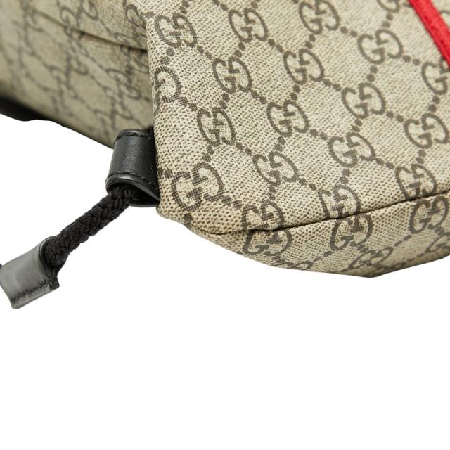 グッチ GGスプリーム アングリーキャット リュック バックパック 473872 ベージュ ブラック PVC ナイロン レディース GUCCI 【中古】