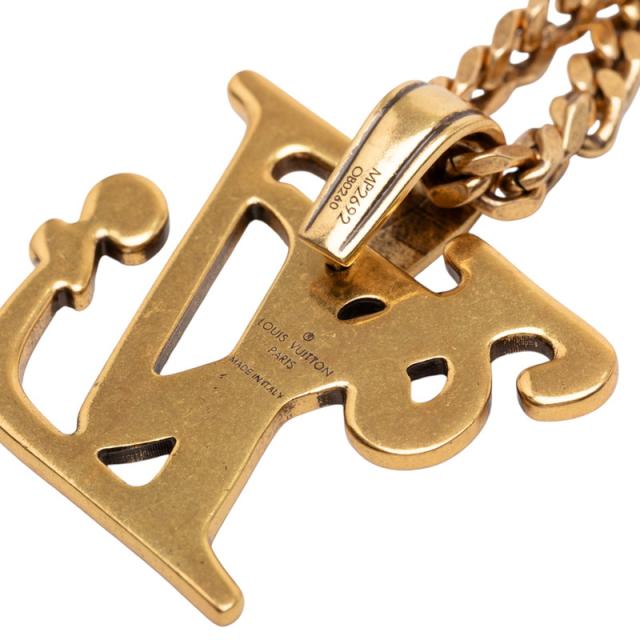 ルイ ヴィトン × NIGO コリエ スクエアード LV チェーン ペンダントネックレス ゴールド メッキ メンズ LOUIS VUITTON 【中古】_4