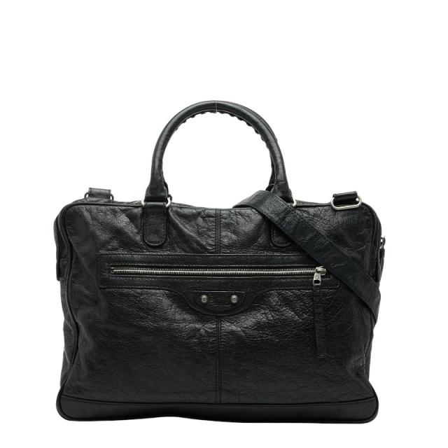 バレンシアガ ブリーフケース ショルダーバッグ 2WAY ブラック レザー メンズ BALENCIAGA 【中古】