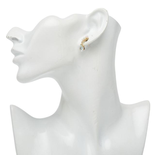 K18YG イエローゴールド アクアマリン1.82ct アコヤパール3.0〜4.1mm ピアス レディース 中古_6