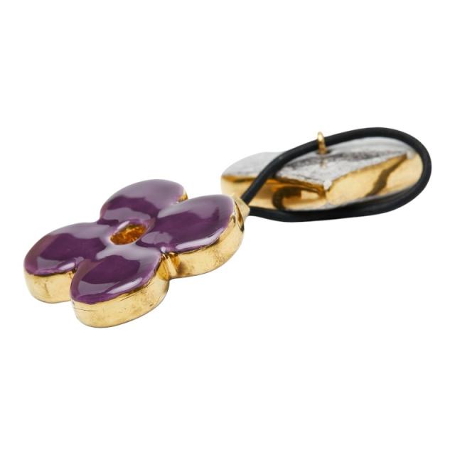 ルイ ヴィトン ヘアアクセサリー ヘアゴム ゴールド パープル シルバー メッキ レディース LOUIS VUITTON 【中古】_2