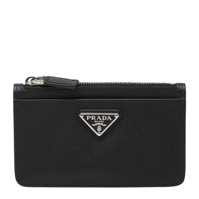 プラダ 三角ロゴプレート コインケース カードケース 2MC084 ブラック サフィアーノレザー レディース PRADA 【中古】