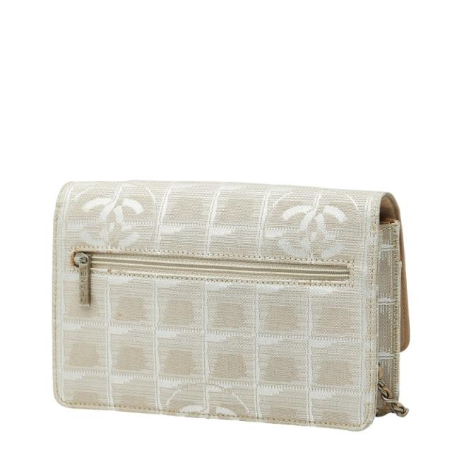 シャネル ニュートラベルライン ココマーク チェーン ショルダーバッグ ベージュ ナイロン レディース CHANEL 【中古】_1