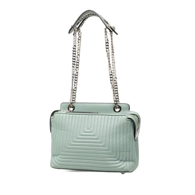 フェンディ ドットコム クリック チェーンショルダーバッグ 8BN299 ライトブルー レザー レディース FENDI 【中古】_1