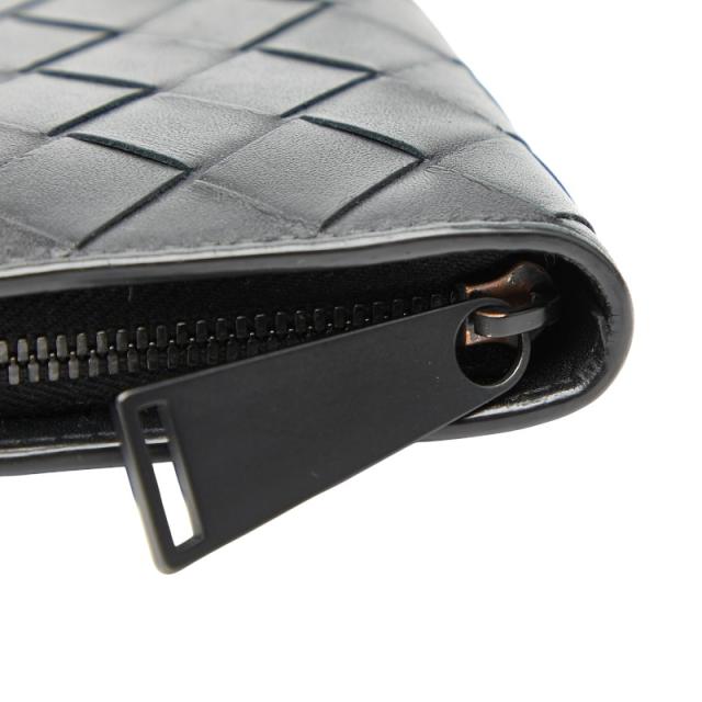 ボッテガヴェネタ イントレチャート ラウンドファスナー 長財布 ブラック レザー メンズ BOTTEGAVENETA 【中古】_9