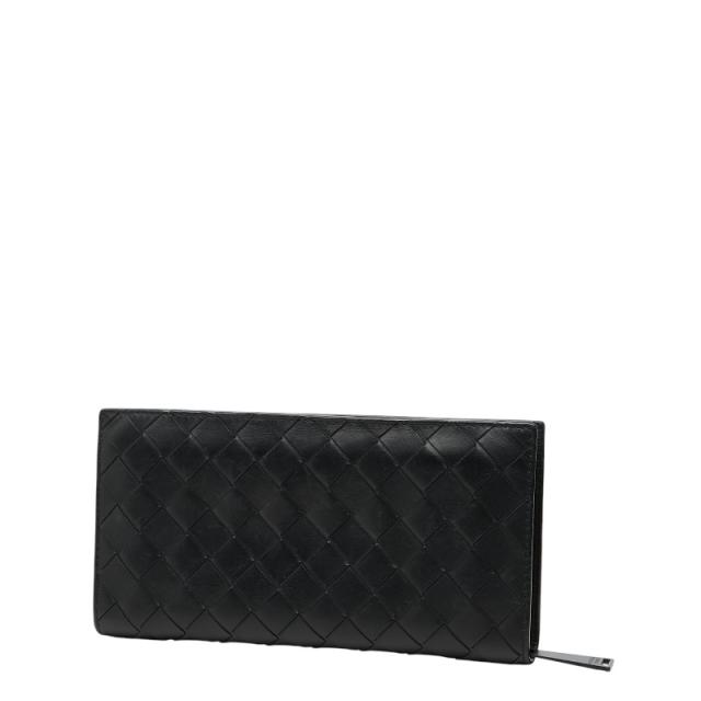 ボッテガヴェネタ イントレチャート ラウンドファスナー 長財布 ブラック レザー メンズ BOTTEGAVENETA 【中古】_1