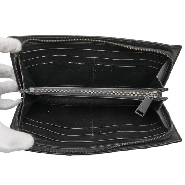 ボッテガヴェネタ イントレチャート ラウンドファスナー 長財布 ブラック レザー メンズ BOTTEGAVENETA 【中古】_5