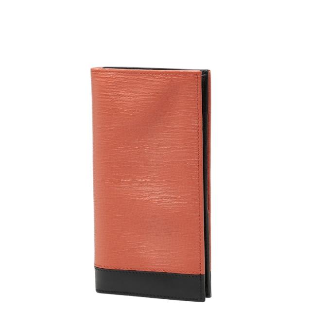 ブルガリ オクト 長財布 オレンジ ブラック レザー メンズ BVLGARI 【中古】_1
