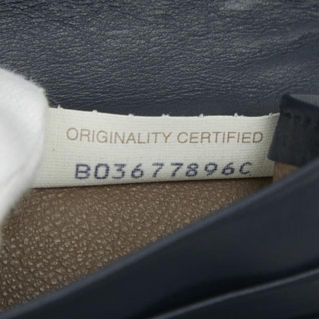 ボッテガヴェネタ イントレチャート 二つ折り財布 ネイビー レザー レディース BOTTEGAVENETA 【中古】_8